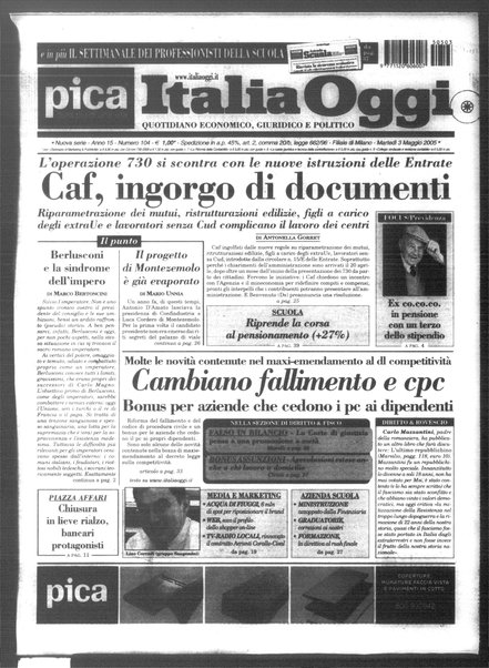 Italia oggi : quotidiano di economia finanza e politica